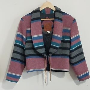 Vintage Mid-West Garment Co Western Blanket Crop Jacket